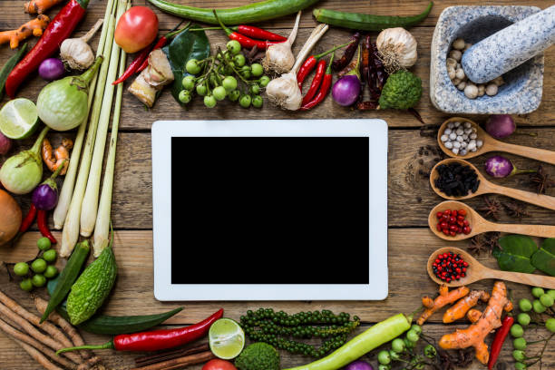 istock Fresh farmers market fruit and vegetable from above with copy space 667259540
