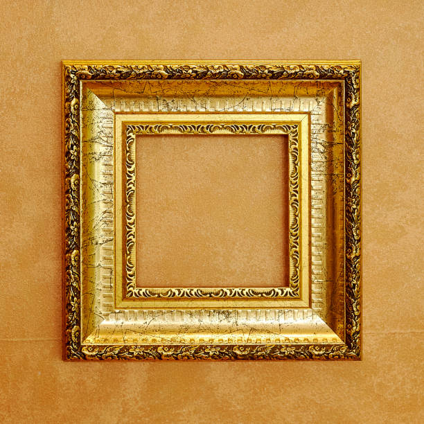 istock picture frame,Brown canvas vintage 667273862