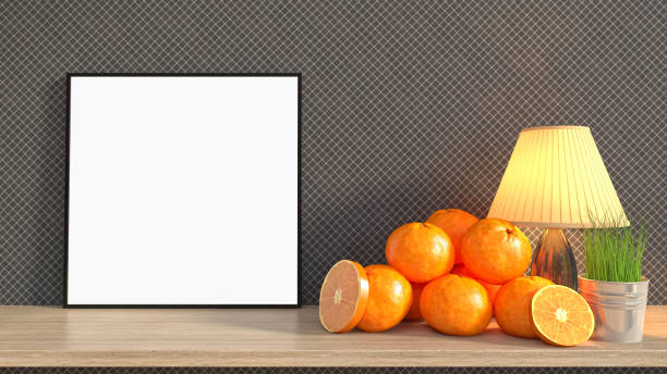 istock mock up poster frame in interior background. 3D Illustration 667278596