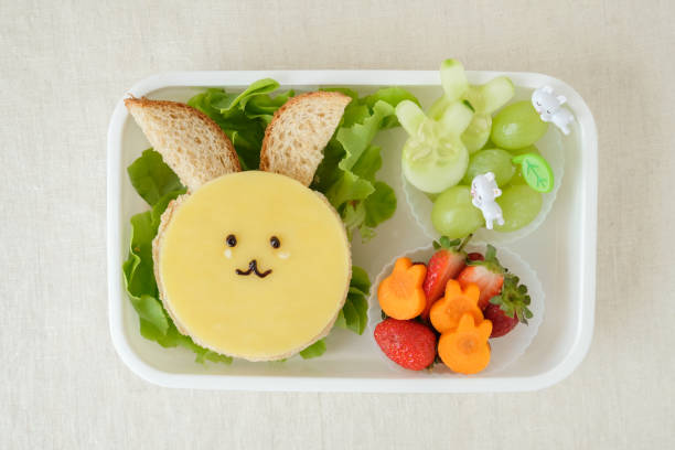 istock Bunny rabbit Easter lunch box, fun food art for kids 667288138