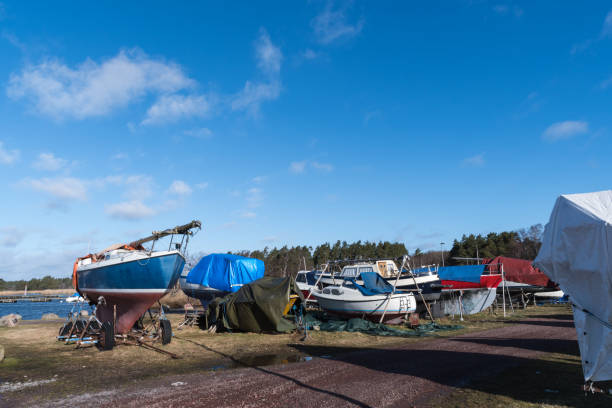 istock Winter storage of small boats 667296510