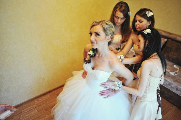 istock bridesmaids wear bride 667296920