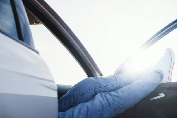 istock Woman resting in the car 667297228