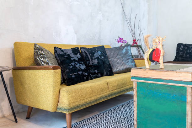 istock Colorful sofa in modern rustic Living room 667298126