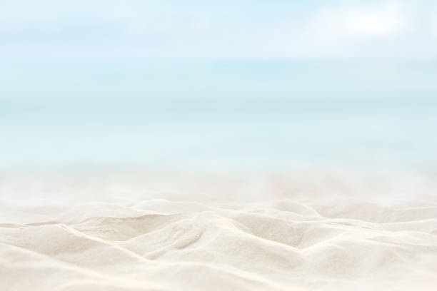 istock sand with blurred sea sky background, summer day 667300844