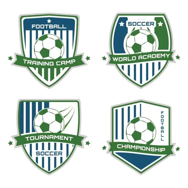 Vector illustration of Soccer emblem. Football. Vector sport illustration.