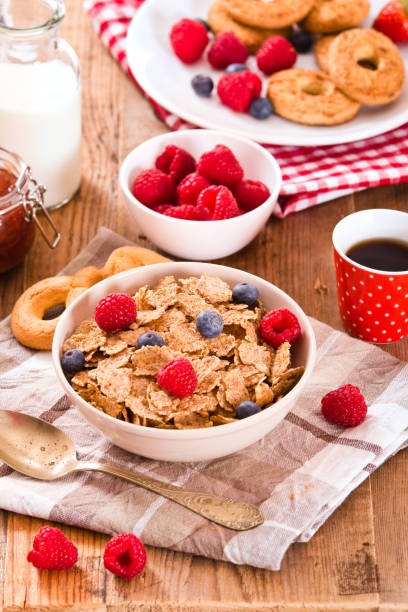 istock Breakfast with wholegrain cereals. 667311690