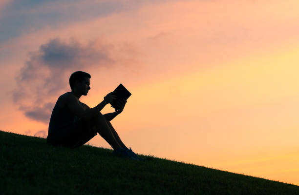 istock Man reading book in the park 667312828