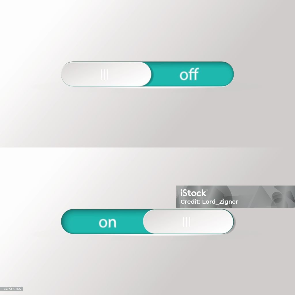 Button Slider On Off Stock Illustration - Download Image Now - Abstract ...