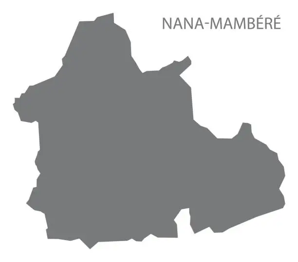 Vector illustration of Nana-Mambere prefecture map grey illustration silhouette