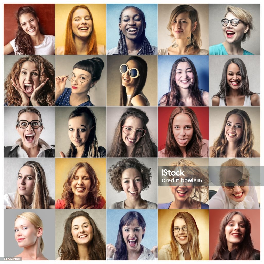 Colorful personalities Pictures of happy, young people Women Stock Photo