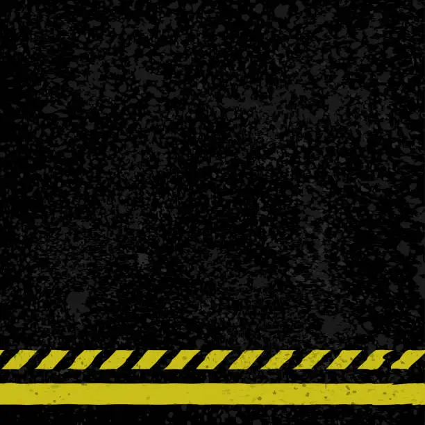 Vector illustration of Asphalt with yellow lines
