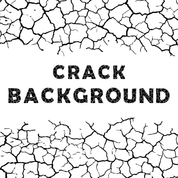 Cracks background with text White background with cracks and cracked sample text Eroded stock illustrations