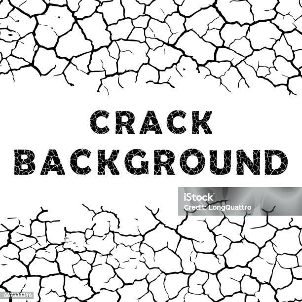 Cracks Background With Text Stock Illustration - Download Image Now - Cracked, Dirt, Land