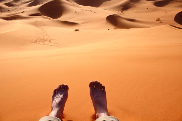 istock a man resting on the desert in sahara of morocco 667336464