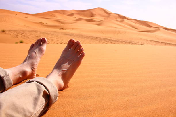 istock a man resting on the desert in sahara of morocco 667336550