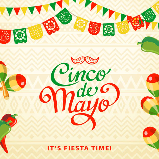Cinco De Mayo Fiesta To Celebrate the Cinco De Mayo, the Mexican culture with parades, mariachi music and traditional food mexican culture stock illustrations