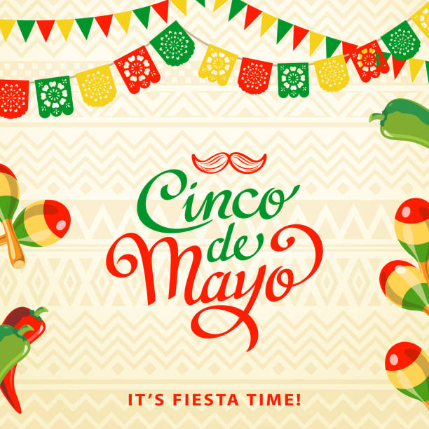 Cinco De Mayo Fiesta To Celebrate the Cinco De Mayo, the Mexican culture with parades, mariachi music and traditional food mexican ethnicity stock illustrations