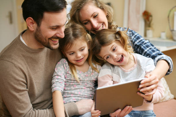 istock Happy family enjoy at home. 667349162