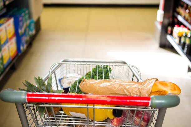 istock View of filled shopping cart 667352478
