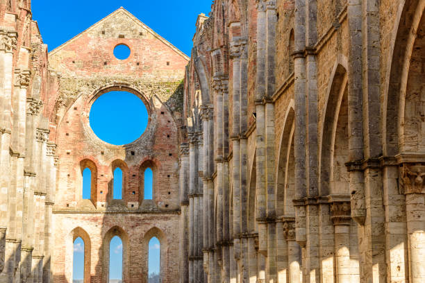 Abbey of San Galgano, Chiusdino, Tuscany, Italy stock photo