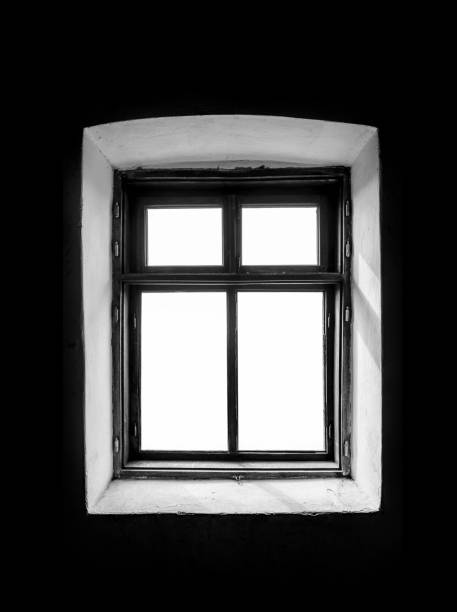istock Vintage window in a dark room. 667385530