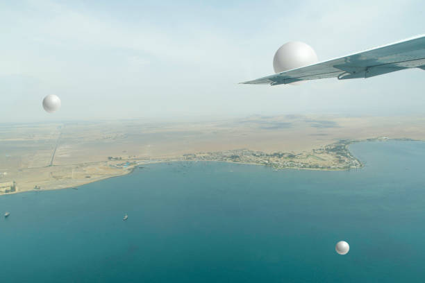 Unidentified flying objects near the aircraft.