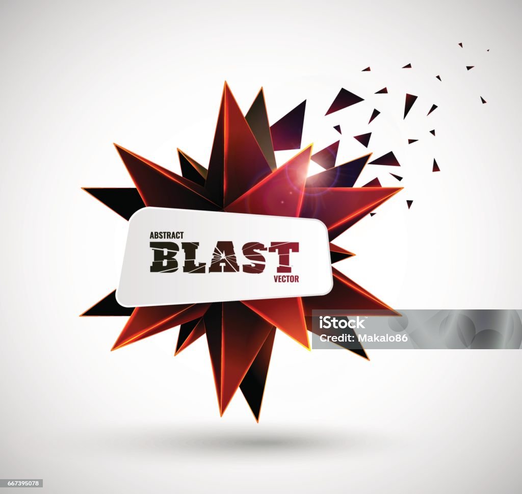 Exploding Abstract Decals Abstract Explosion Vector Polyhedron Stock Illustration - Download ...