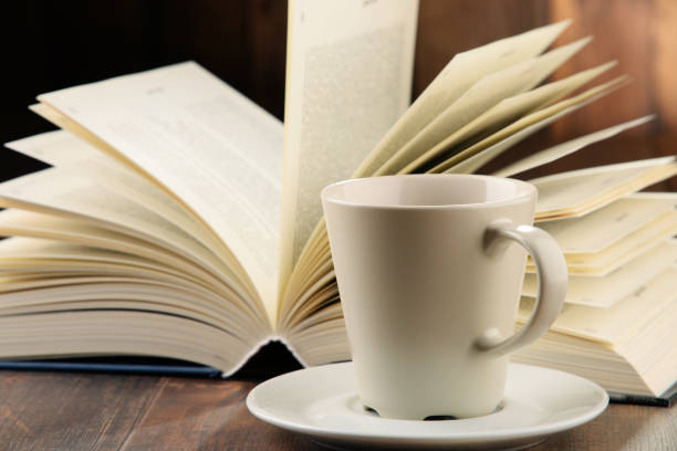 istock Composition with books and cup of coffee 667395956