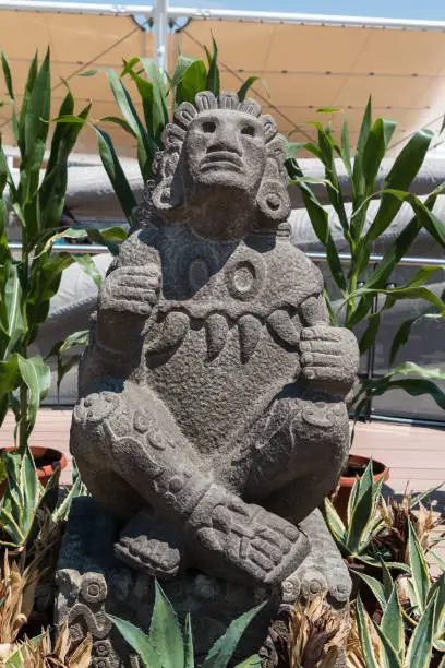 Photo of Maya Stone Statue from Mexico: Ancient Corn Divinity