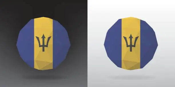 Vector illustration of Polygonal Flag - Barbados