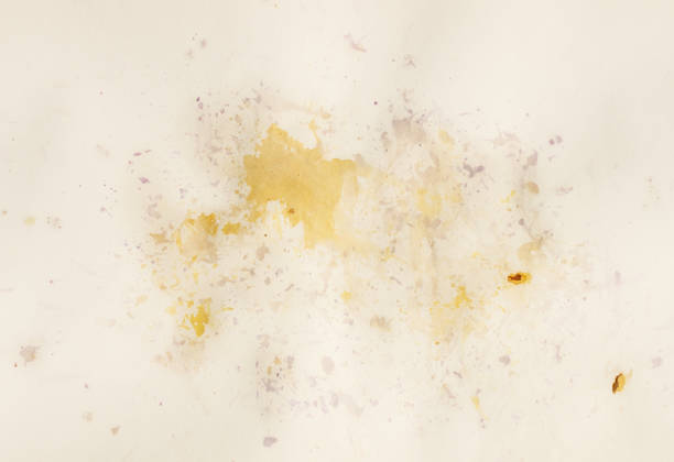 istock Watercolor stains on white paper for drawing. 667412912