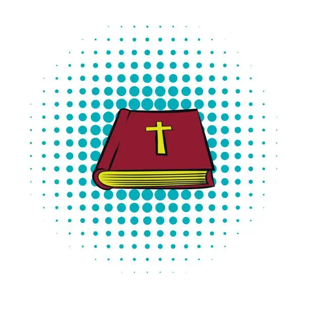 Vector illustration of Bible book icon in comics style