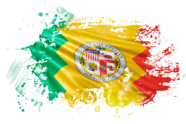 istock City of Los Angeles Ink Grunge Flag 667432392