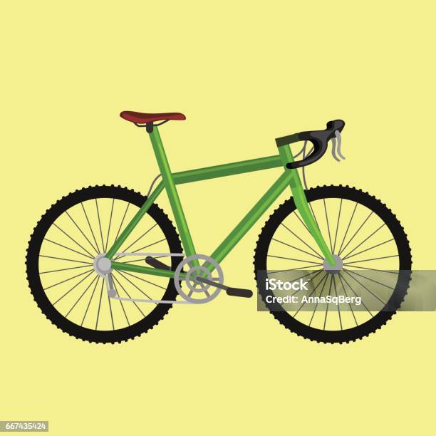 Isolated Electric Bicycle For Sport Or Urban City Ride Stock Illustration - Download Image Now