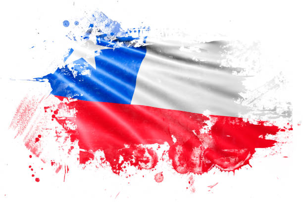 Chile Ink Grunge Flag A stock render/image of the Chile flag in a ink splat grunge style. flag of chile stock illustrations