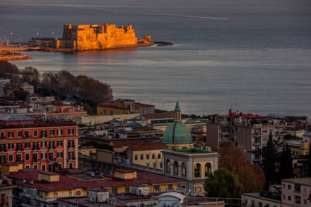 istock Aerial view of Naples with castle 667442180