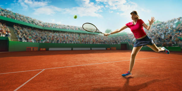 istock Tennis: Female sportsman in action 667443764