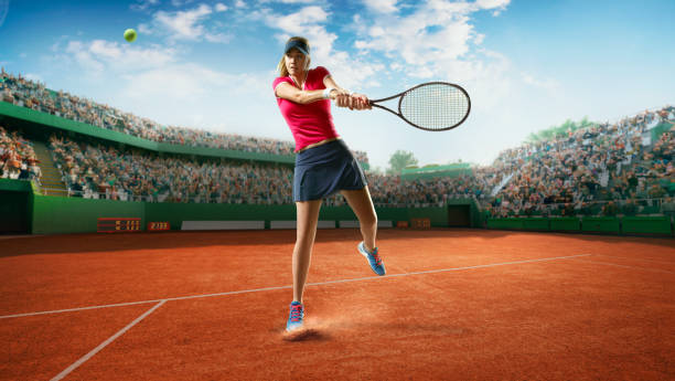 istock Tennis: Female sportsman in action 667443782
