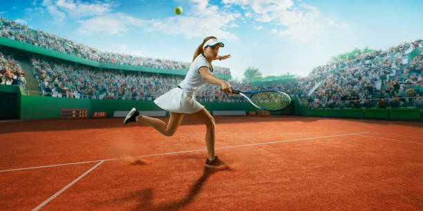 istock Tennis: Female sportsman in action 667443788