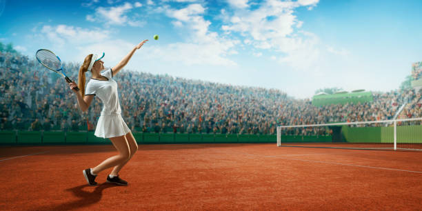 istock Tennis: Female sportsman in action 667443832