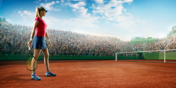 istock Tennis: Female sportsman in action 667443856