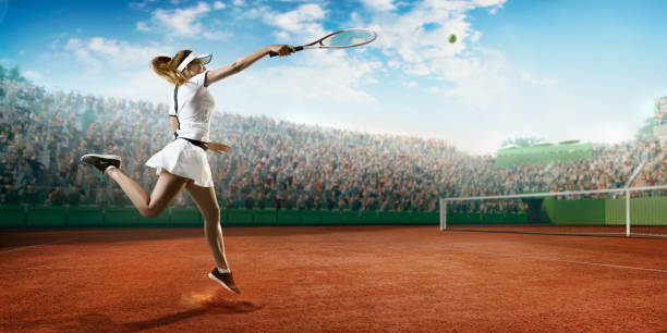 istock Tennis: Female sportsman in action 667445914