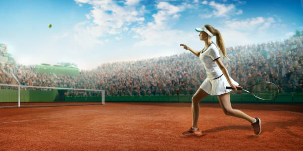 istock Tennis: Female sportsman in action 667445922