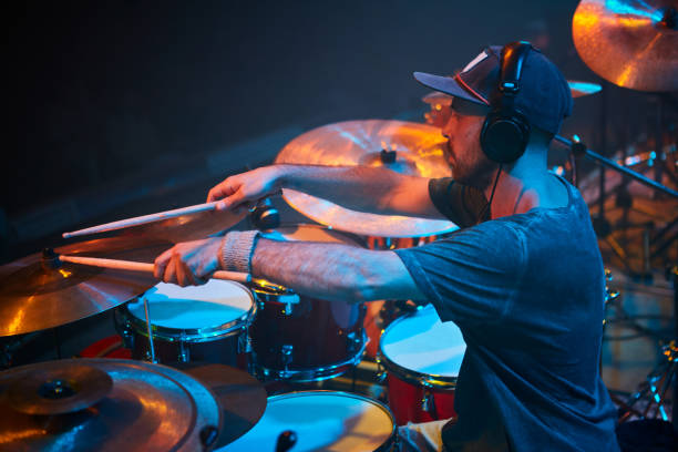istock Performance of the rock band.. Drummer 667446898