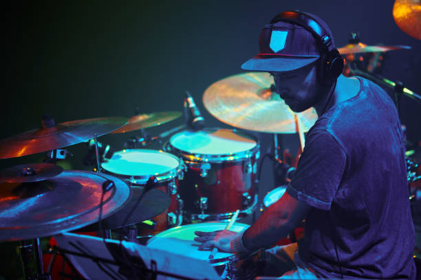 istock Performance of the rock band.. Drummer 667446914