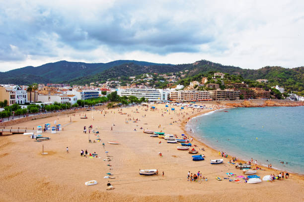 istock Beach with people at Tossa de Mar at Costa Brava 667454676