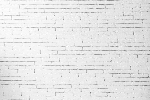 istock Abstract weathered texture stained old stucco light gray and aged paint white brick wall background in rural room, grungy rusty blocks of stonework technology color horizontal architecture wallpaper 667465352