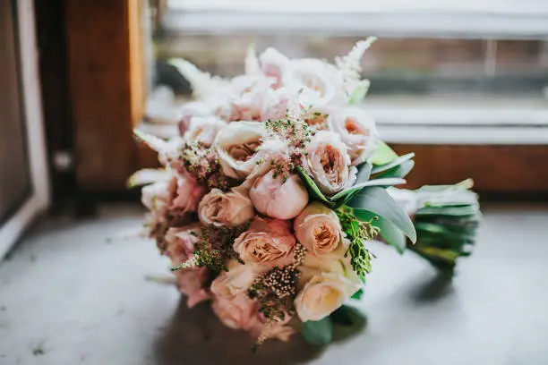 Composition from flowers in wedding bouquet