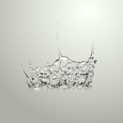 Fresh clean water splash on a light background. 3d rendering